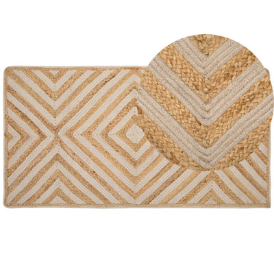 B&Q -  Rug Pirli Beige 80 X 150 Cm Jute