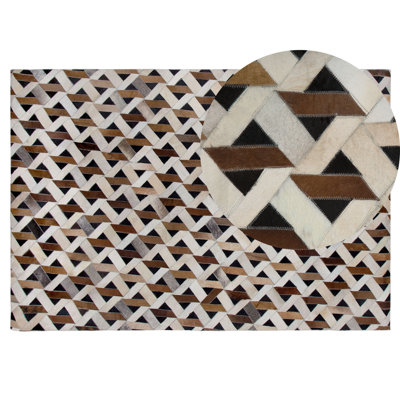 B&Q -  Rug Tuglu Brown 140 X 200 Cm Leather