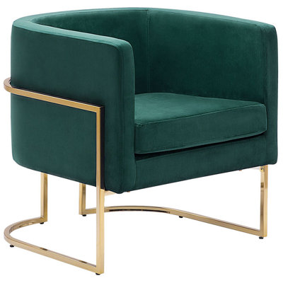 Beliani Armchair Sirkka Velvet Dark Green from B&Q