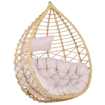 B&Q -  Hanging Chair Arsita Pe Rattan Natural
