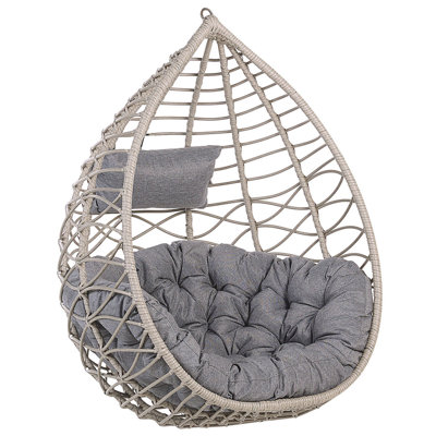 Beliani Hanging Chair Arsita Pe Rattan Grey from B&Q