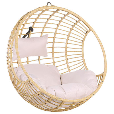 Beliani Hanging Chair Aspio Pe Rattan Natural from B&Q