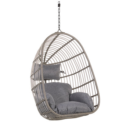 Beliani Hanging Chair Casoli Pe Rattan Grey from B&Q