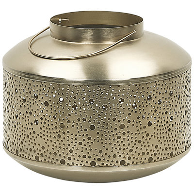 Beliani Lantern Corfu Metal 22 Cm Gold from B&Q