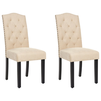 B&Q -  Set Of 2 Dining Chairs Shirley Fabric Beige