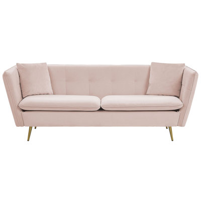 Beliani Sofa 3 Seater Frederica Velvet Pink from B&Q
