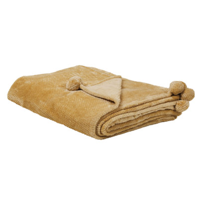 Beliani Blanket Saitler 200 X 220 Cm Mustard from B&Q