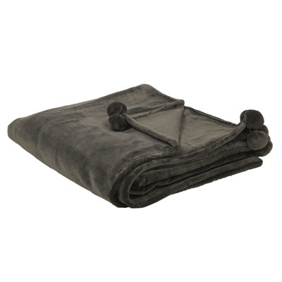 Beliani Blanket Terke 200 X 220 Cm Dark Grey from B&Q