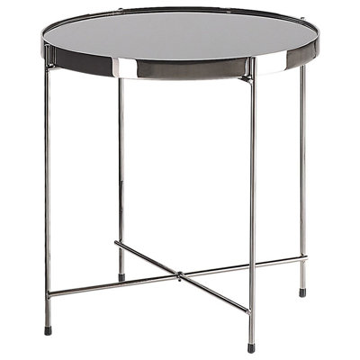 B&Q -  Side Table Lucea Tempered Glass Silver