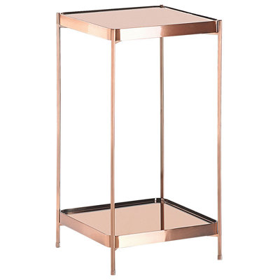 B&Q -  Side Table Alsea Tempered Glass Copper
