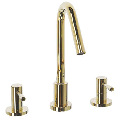 Beliani Basin Mixer Tap Kalambo Brass Gold from B&Q