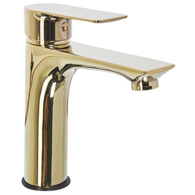 Beliani Basin Mixer Tap Berloi Brass Gold from B&Q