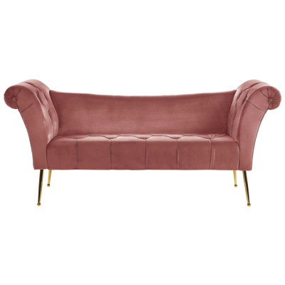 Beliani Chaise Longue Nantilly Velvet Pink from B&Q