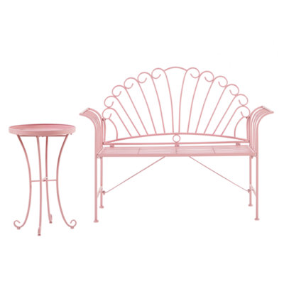 Beliani  Bistro Set Cavinia Metal Pink from B&Q