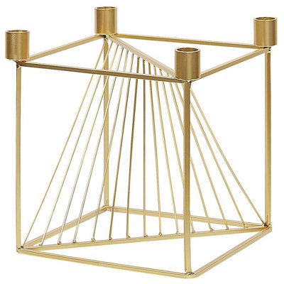 Beliani Candle Holder Mindoro Metal 23 Cm Gold from B&Q