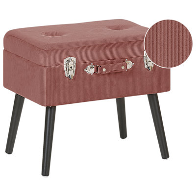 B&Q -  Storage Stool Mallard Corduroy Pink