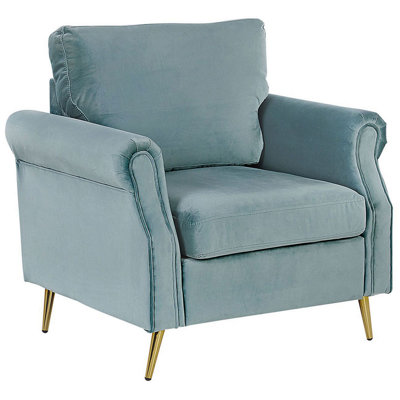 Beliani Armchair Vietas Velvet Mint Green from B&Q