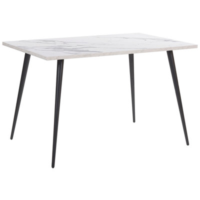 B&Q -  Dining Table Santiago White Marble 120 Cm 80 Cm