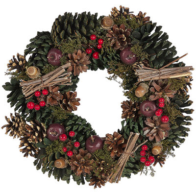 B&Q -  Christmas Wreath Nurmes Green 35 Cm