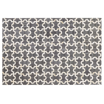 B&Q -  Rug Yedisu Dark Grey 140 X 200 Cm Leather
