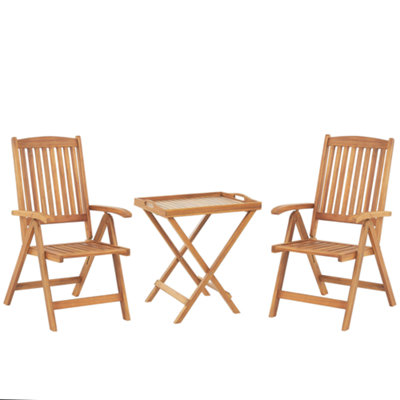 Beliani Bistro Set Folding Java Acacia Wood Light Brown from B&Q