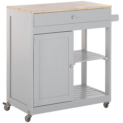 B&Q -   Kitchen Trolley Trapani Grey