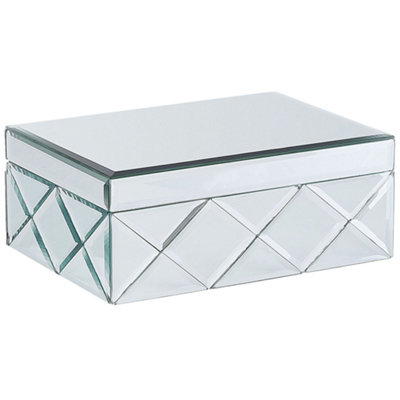 Beliani Trinket Box Gorron Glass Mirrored Silver from B&Q