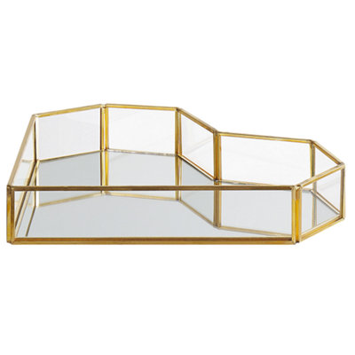 B&Q -  Decorative Tray Heart Pontivy Glass Gold