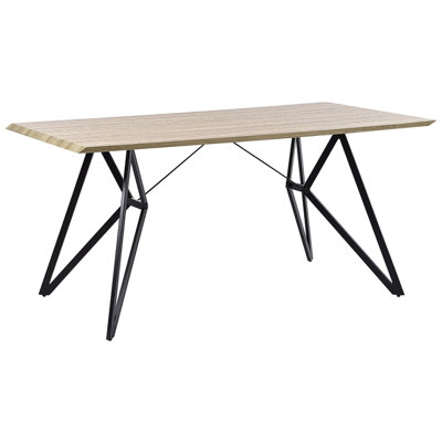 Beliani Dining Table Buscot Light Brown 160 Cm 90 Cm from B&Q