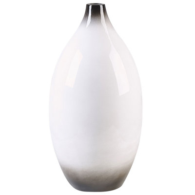 Beliani Decorative Vase Baeza Ceramic 46 Cm White from B&Q