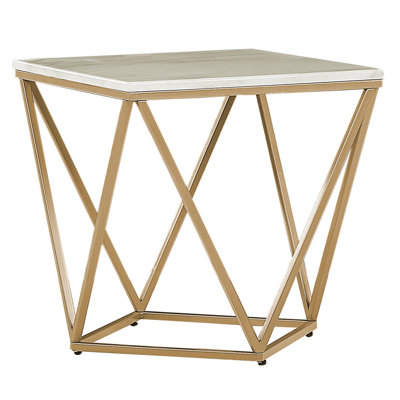 B&Q -  Side Table Malibu Beige Marble
