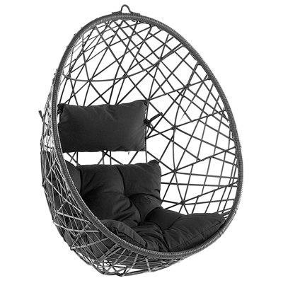 Beliani Hanging Chair Alatri Pe Rattan Black from B&Q