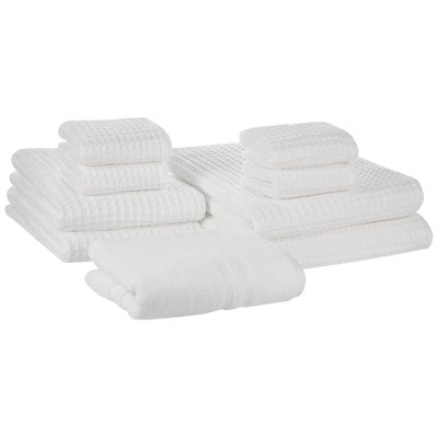 Beliani Set Of 9 Towels Areora Cotton White from B&Q