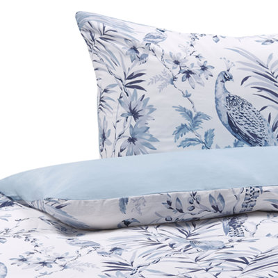Beliani Duvet Cover Set Ballard Sateen Cotton 155 X 220 Cm Blue from B&Q