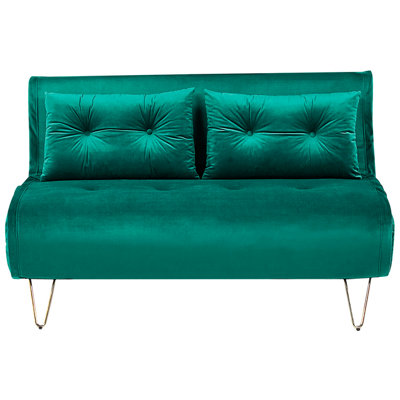 Beliani Dark/Green Sofa Bed Seater Vestfold Velvet Size 2