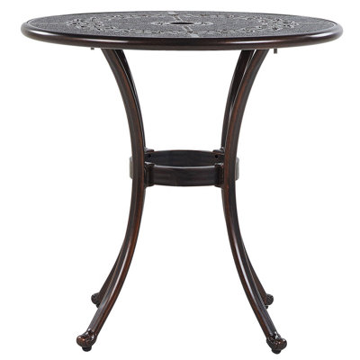 Beliani Bistro Table Bovino 65 Cm 65 Cm Metal Dark Brown from B&Q
