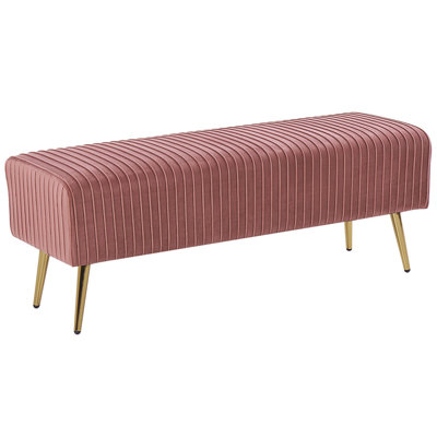 B&Q -  Upholstered Bench Paterson Velvet Pink