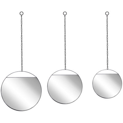 B&Q -  Wall Mirror Odos 33/29/24 Cm 80/75/69 Cm Metal Black