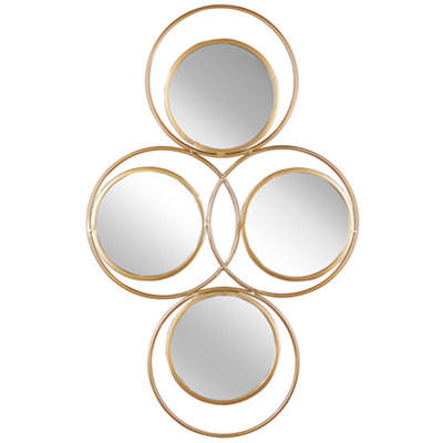 B&Q -  Wall Mirror Lescar 50 Cm 80 Cm Metal Gold