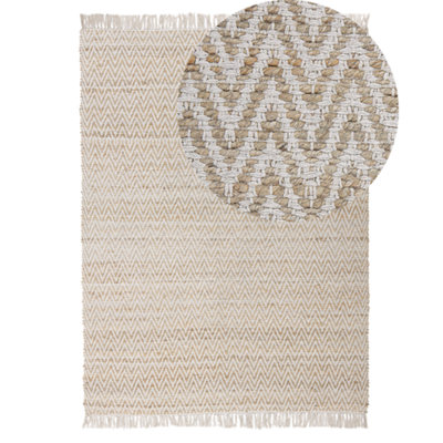 B&Q -  Rug Afrin Beige 140 X 200 Cm Jute