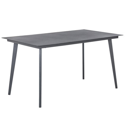 Beliani Garden Dining Table Mileto 140 Cm 80 Cm Glass Grey from B&Q