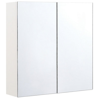 B&Q -  Bathroom Wall Mounted Mirror Cabinet Navarra 60 Cm 60 Cm White