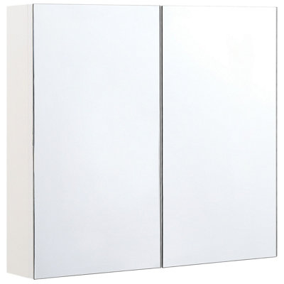B&Q -  Bathroom Wall Mounted Mirror Cabinet Navarra 80 Cm 70 Cm White