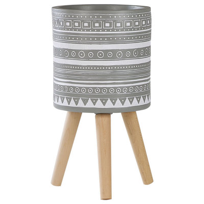 B&Q -  Elevated Plant Pot Nausa 30 Cm Light Grey