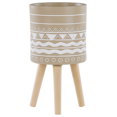 Beliani Elevated Plant Pot Milina 30 Cm Beige from B&Q
