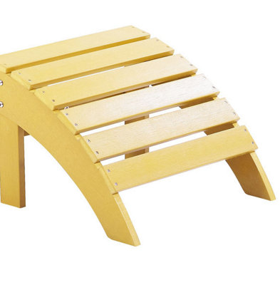 Beliani Garden Footstool Adirondack Yellow