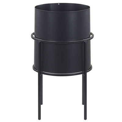 B&Q -  Elevated Plant Pot Milea 16 Cm Black Metal