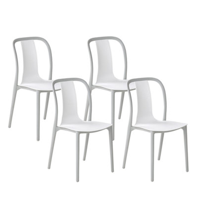 Beliani Set Of 4 Garden Chairs Spezia White