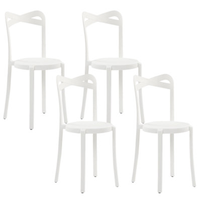 Beliani Set Of 4 Garden Chairs Camogli White