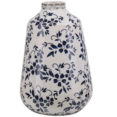 B&Q -  Flower Vase Maroneia Stoneware 25 Cm White
